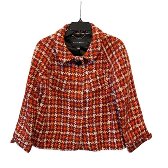 Banana Republic Jackets & Blazers - Banana Republic Houndstooth Wool Blazer Orange & Bugundy Women Small